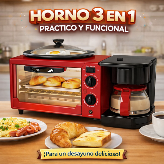 ☕🍳 Horno Cafetera 3 en 1 Sokany | Desayunos Rápidos y Fáciles