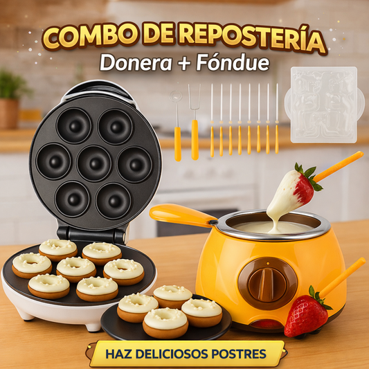 🍩❤️Kit Para Emprender en Repostería❤️ Máquina de Donas ORVICA ORIGINAL + Fundidora Chocolate + Moldes + Accesorios+ RECETARIO DIGITAL