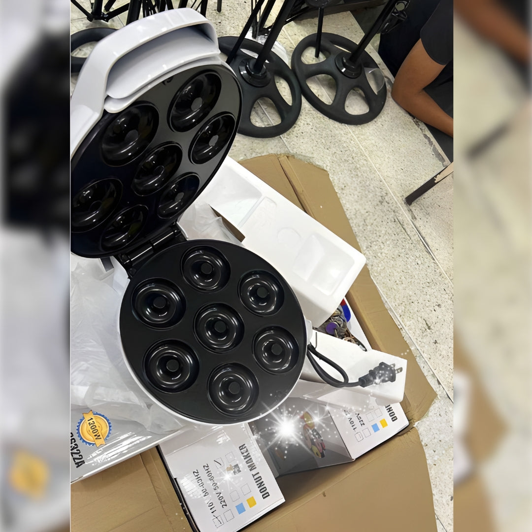 Máquina de Mini Donas 7 Puestos 🍩⚡ Antiadherente y Rápida