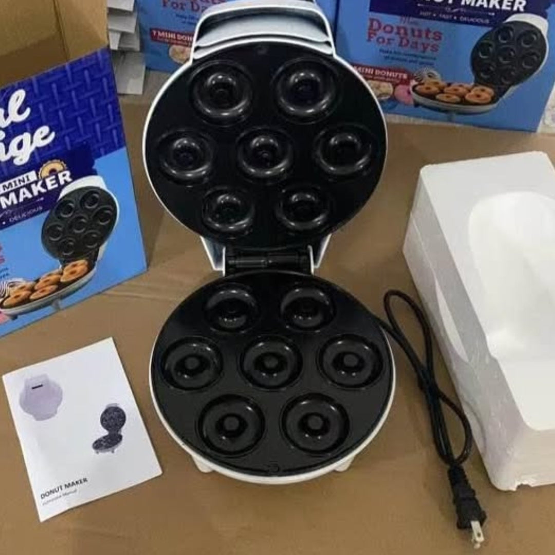 Máquina de Mini Donas 7 Puestos 🍩⚡ Antiadherente y Rápida