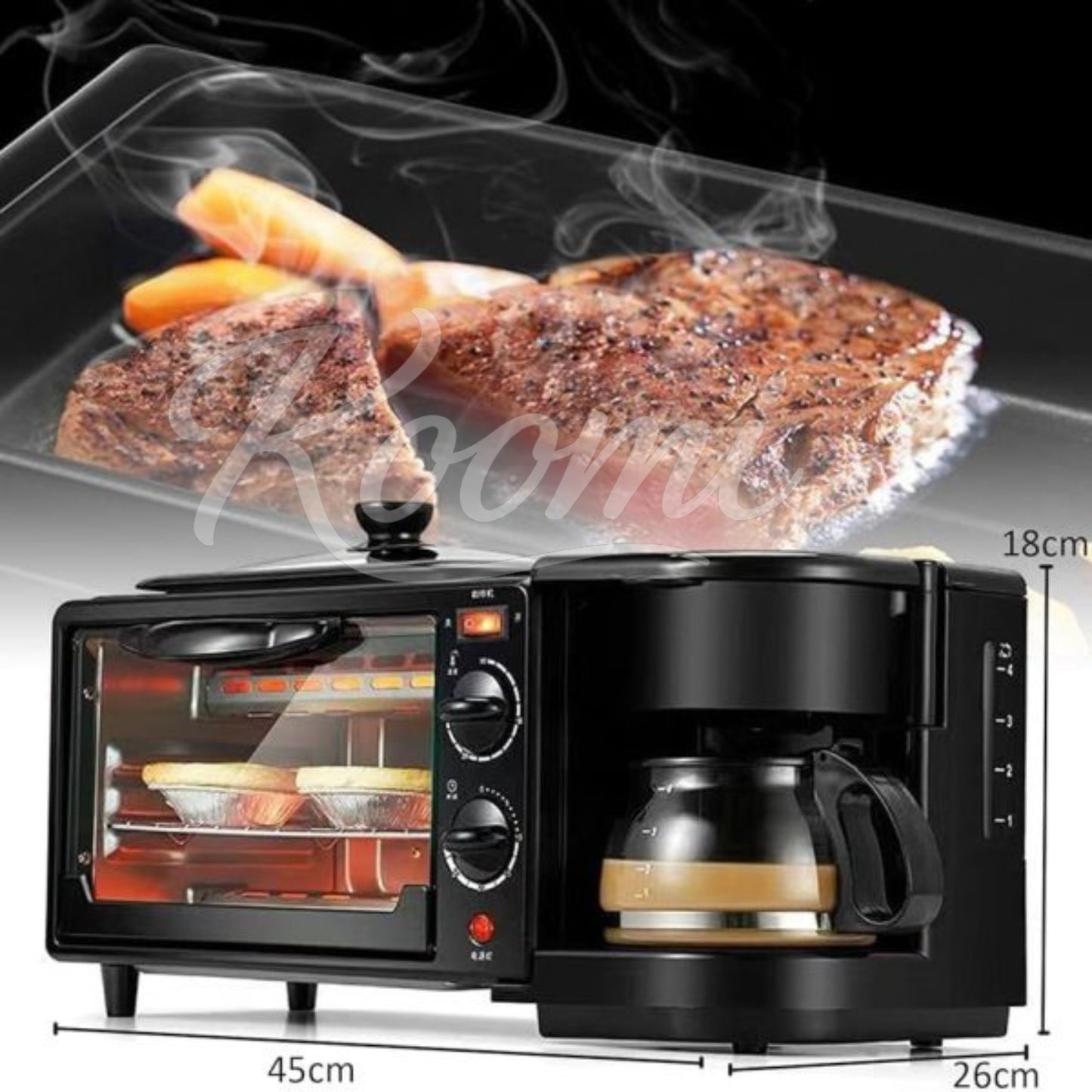 Horno Cafetera 3 en 1 Sokany ☕🍳 | Desayunos rápidos y fáciles