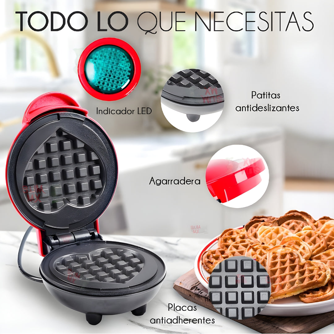 Waflera Eléctrica ❤️ Forma de Corazón