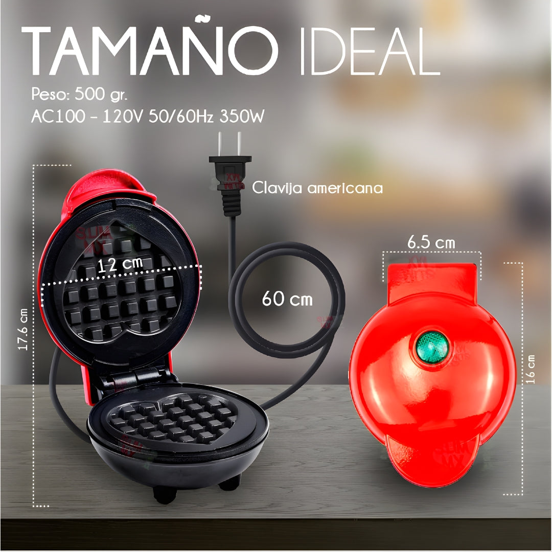 Waflera Eléctrica ❤️ Forma de Corazón